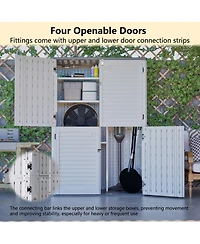 Streamdale Furniture Rust Proof Resin Garden Storage with Partitions - Weatherproof, Spacious, Uv Resistant