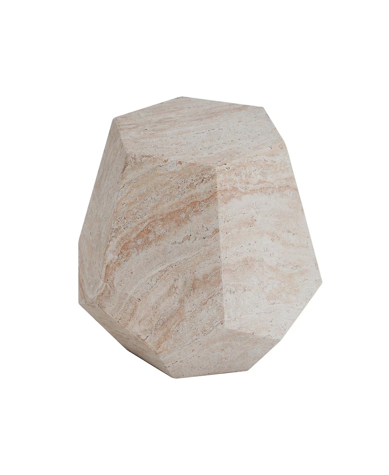 Streamdale Furniture Lightweight Concrete/Travertine Hexagonal Side Table
