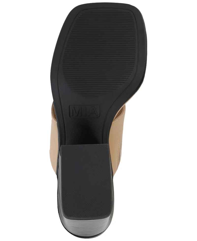 Mia Women's Fawn Block Heel Slip-On Dress Sandals