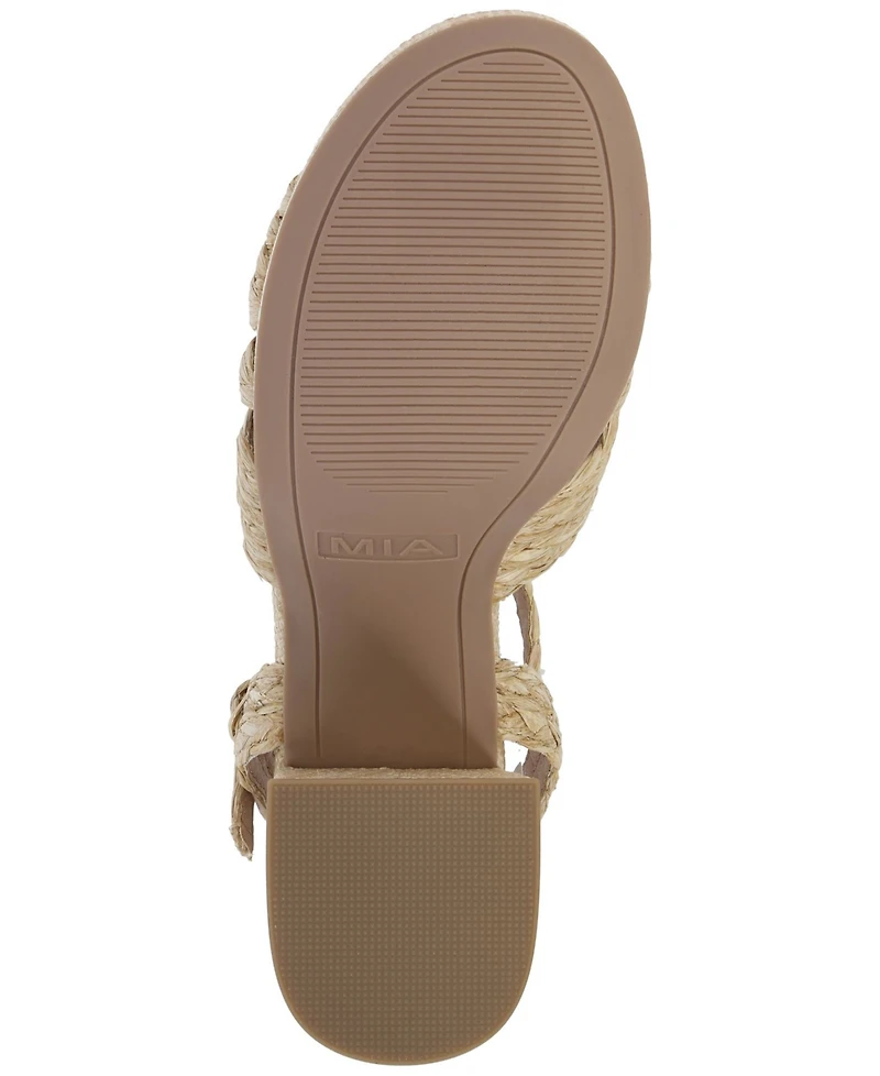 Mia Women's Woven Raffia Platform Dress Sandals