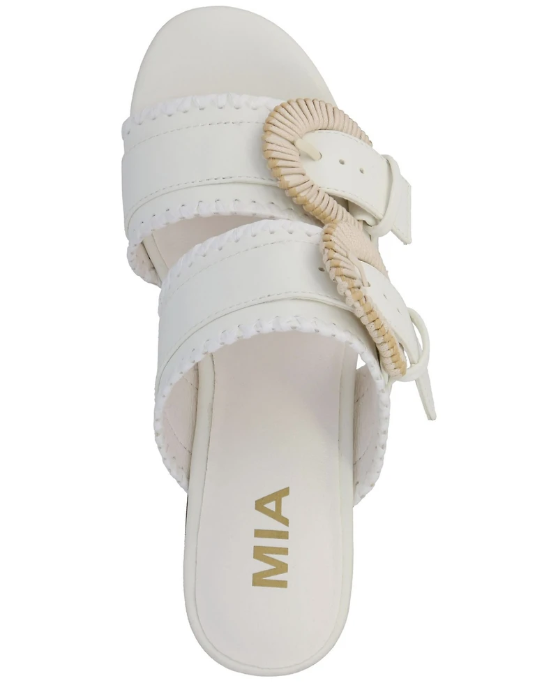 Mia Women's Woven Raffia Platform Dress Sandals