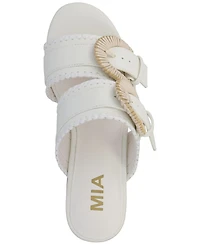 Mia Women's Woven Raffia Platform Dress Sandals