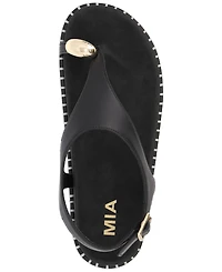 Mia Women's Leilah Slingback Buckle-Strap Round-Toe Thong Sandals