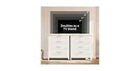 gaomon Fluted Dresser for Bedroom, Chest of Dressers for Closet with Fluted Dressers Chest with Clothes Storage