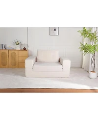 Streamdale Furniture Compression Human Dog Sofa Bed, Modern Floor Couch w/Pillow