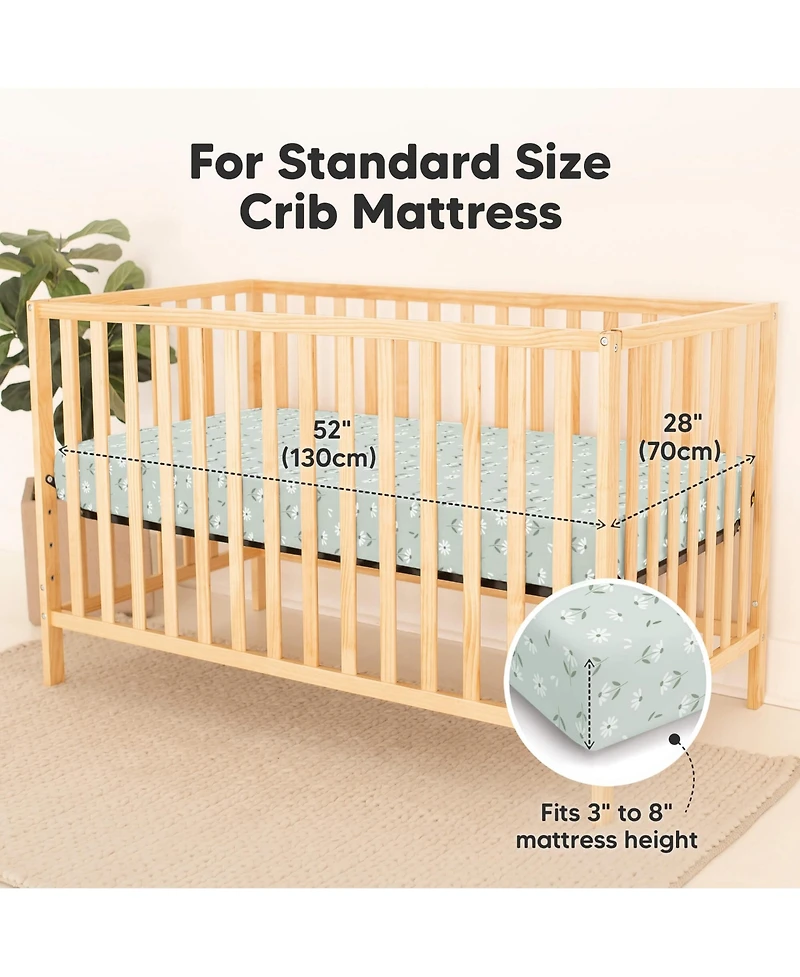 KeaBabies Waterproof Crib Sheets for Boys, Girls, 2pk Baby Fitted Sheet, Mattress Protector