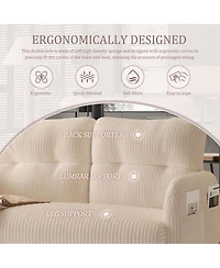 Streamdale Furniture Comfortable monochrome corduroy double sofa for living rooms & bedrooms