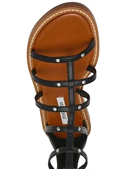 Steve Madden Women's Gladius Knee-High Strappy Flat Round Toe Gladiator Sandals