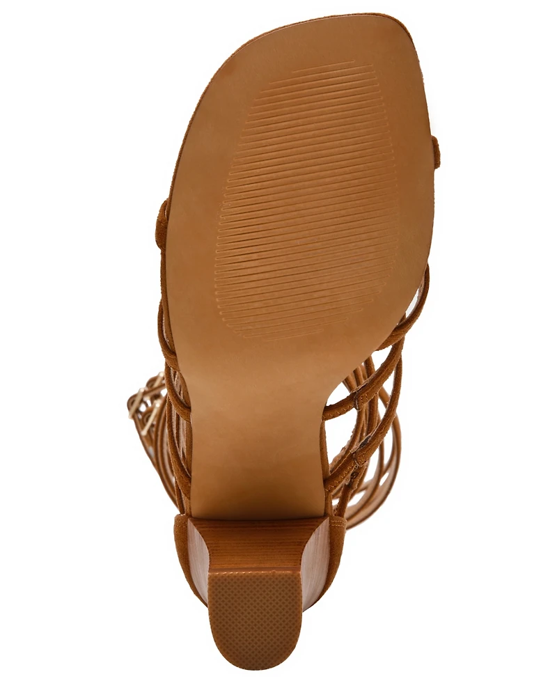 Steve Madden Women's Gino Knee-High Strappy Square Toe Gladiator Sandals
