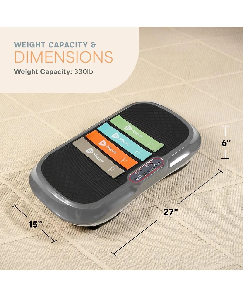 LifePro Vibration Plate – Whole Body Workout Fitness Platform with Loop Bands for Home Training & Exercise Routine