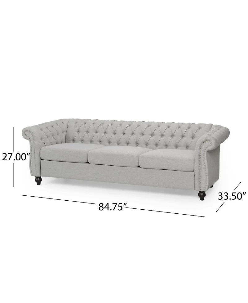 Streamdale Furniture Chesterfield Velvet Sofa with Button Tufting & Nailhead Accents