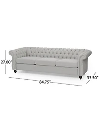 Streamdale Furniture Chesterfield Velvet Sofa with Button Tufting & Nailhead Accents