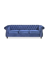 Streamdale Furniture Chesterfield Velvet Sofa with Button Tufting & Nailhead Accents