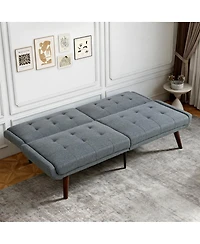 Streamdale Furniture Convertible Futon Sofa Bed, 63" Sleeper Couch with Adjustable Backrest