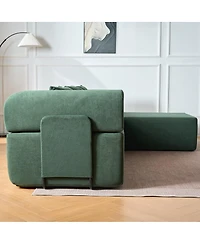 Streamdale Furniture 106" Modular L-Shaped Velvet Cloud Sectional Sofa with Movable Chaise & 5 Pillows