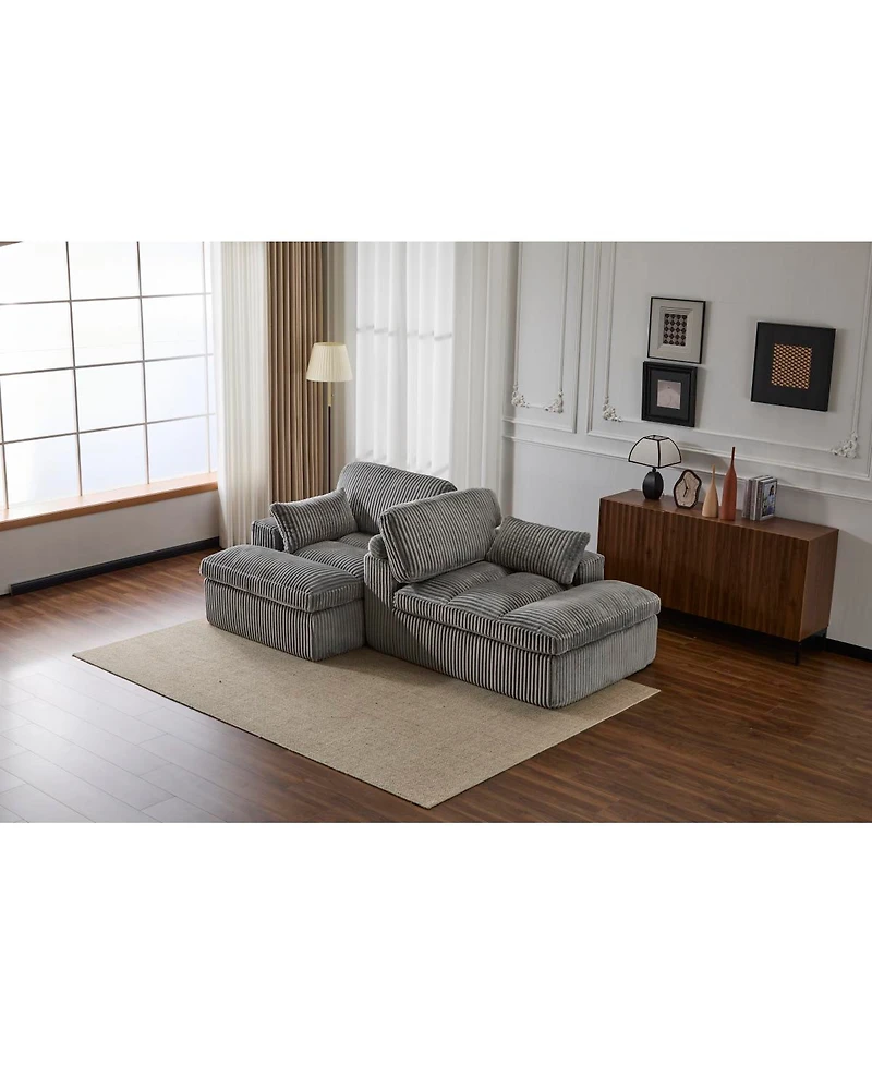 Streamdale Furniture Double Chaise Lounge Indoor, Oversized Upholstered Sleeper Cloud Couch