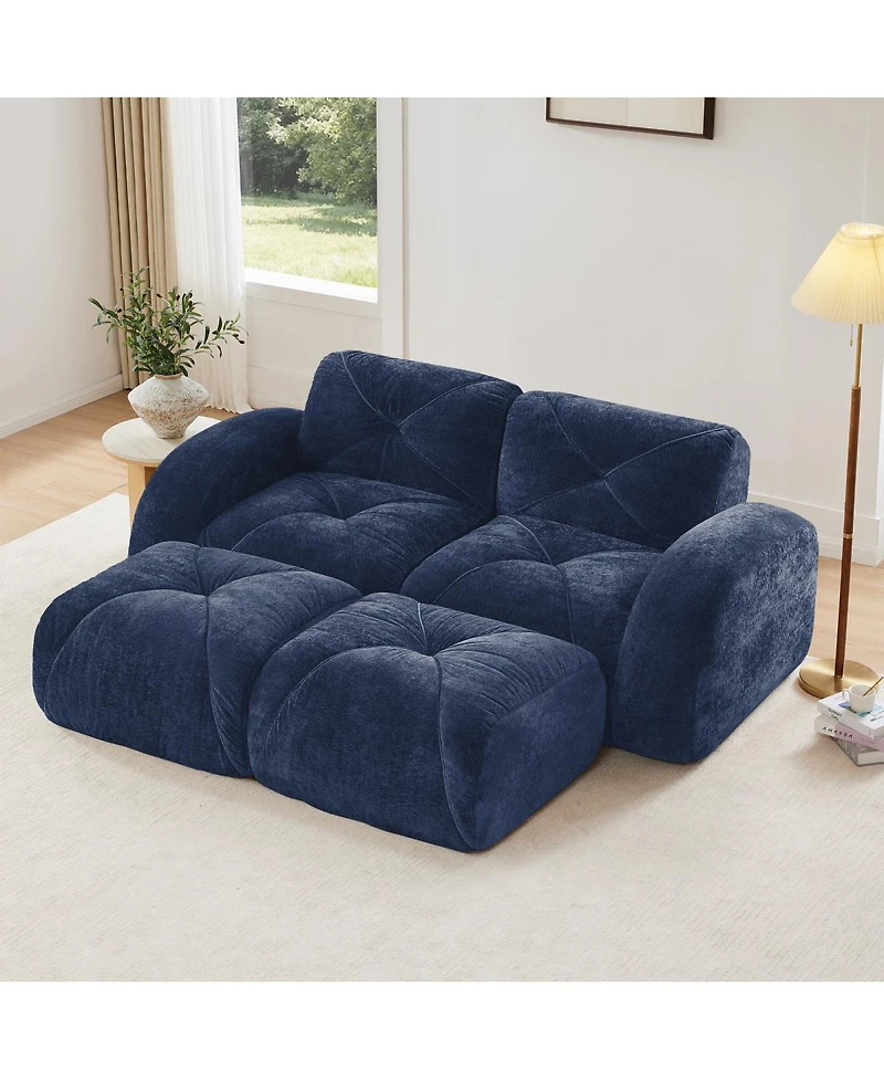 Streamdale Furniture U-shaped Boneless Sofa, Soft Velvet, Tufted