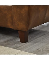 Streamdale Furniture 79" Three Seater Modern Faux Leather Sofa with Storage and Big Armrests