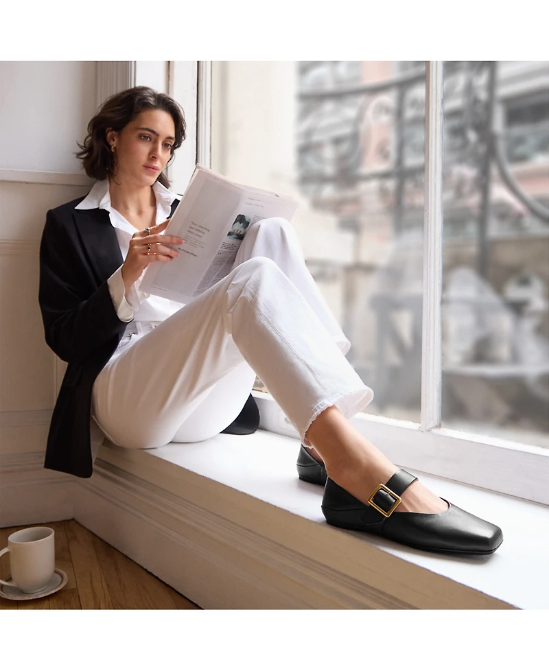 Franco Sarto Women's Oakes Square Toe Ballerina Flats