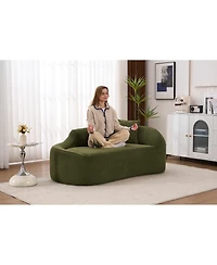 Streamdale Furniture Compression Curved Chaise Longue Indoor, Modern Chenille Loveseat Couch