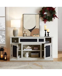 Streamdale Furniture Embossed Pattern Tv Stand with Storage, 58.27"W