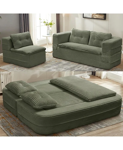 Streamdale Multi-Functional Sectional Sofa Bed with Independent Chaise Lounge