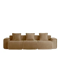 Streamdale Furniture Deep Seat Modular 3-Seat Boneless Sofa with French Edge Piping