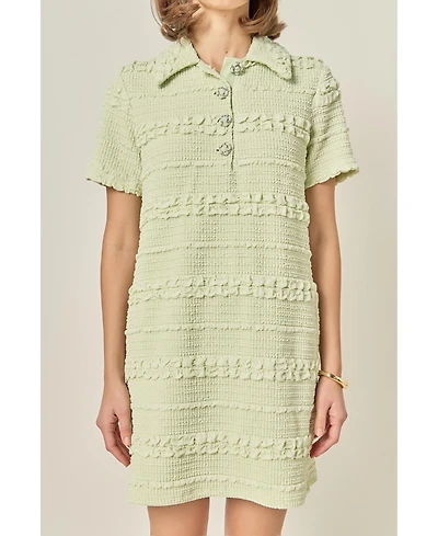 English Factory Women's Stretched Embo Textured Mini Dress