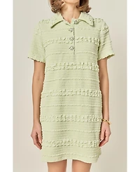 English Factory Women's Stretched Embo Textured Mini Dress