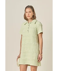 English Factory Women's Stretched Embo Textured Mini Dress