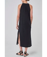 Ocean+Main Plus Sleeveless Gauze Midi Dress with Pockets