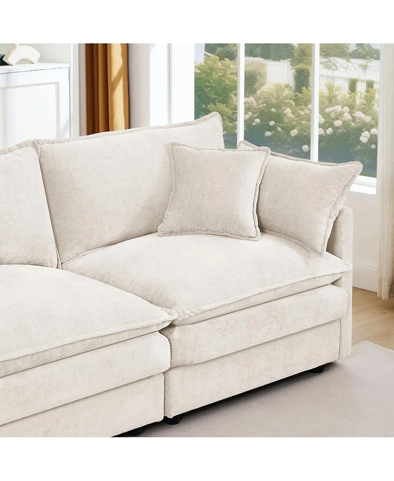 Streamdale Furniture Modular Sectional Sofa, 130.7" U Shaped Couch Set, 4-Seater Comfy Cloud Couch