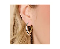 Little Sky Stone Ash Two Tone Hoops