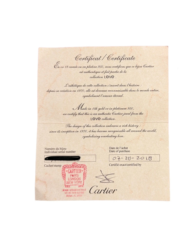 Pre-Owned Cartier Rose Gold Diamond Small Model Love Ring