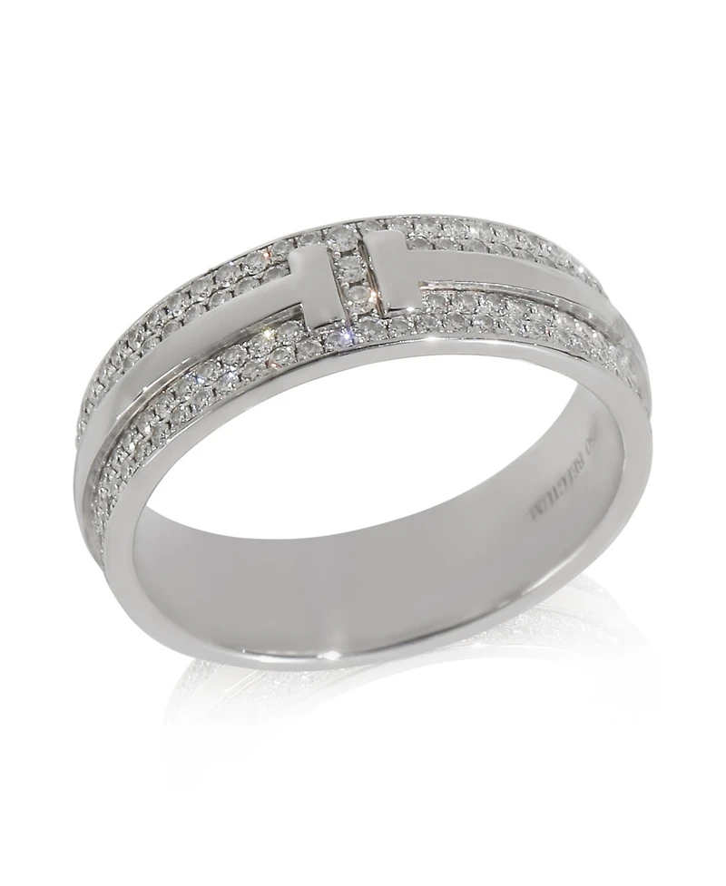 Pre-Owned Tiffany & Co White Gold Diamond Tiffany T Wide Ring