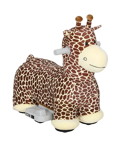 Qaba 6V Kids Ride On Horse, Electric Riding Animal Giraffe with Music