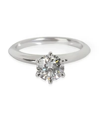 Pre-Owned Tiffany & Co Solitaire Engagement Ring in Platinum F VS2 1.00 Ctw
