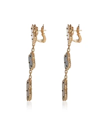 Pre-Owned Van Cleef & Arpels Yellow Gold Mother Of Pearl and Onyx Magic Alhambra Earrings