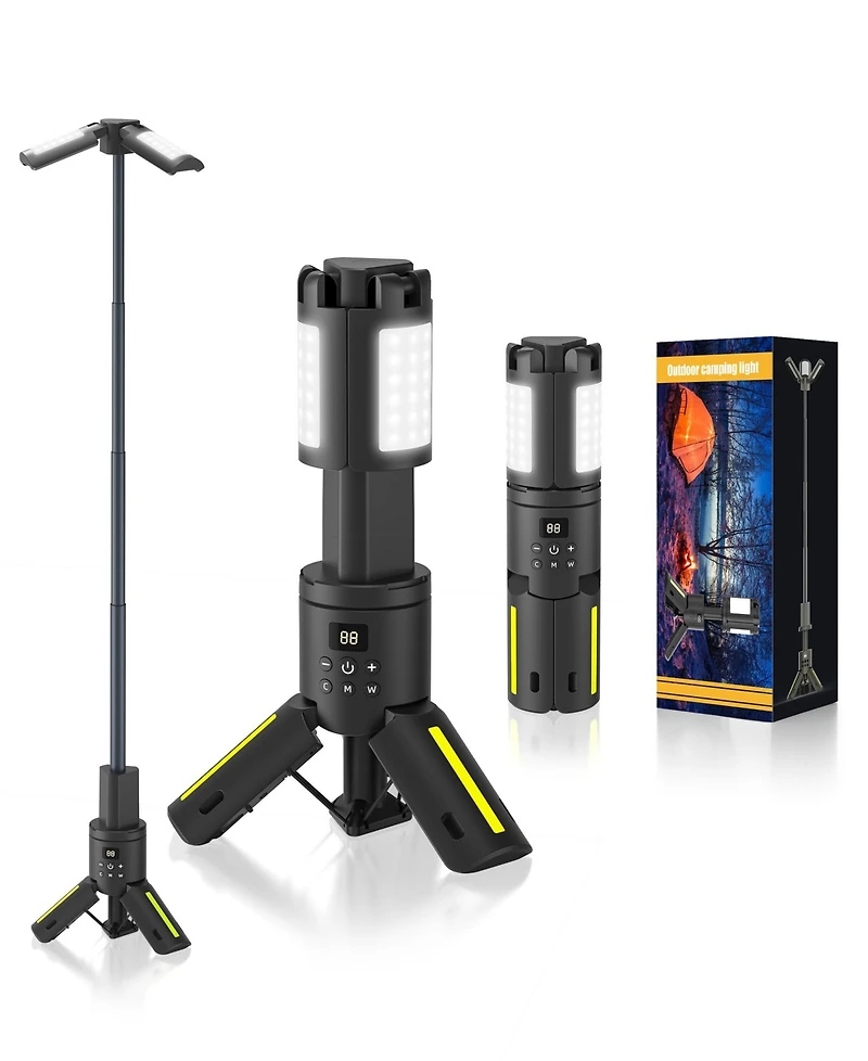 Sugift Rechargeable 10050mAh Led Camping Light, 1000LM 10W Portable Work Light with 3 Adjustable Heads, Multi Mode Emergency Lantern