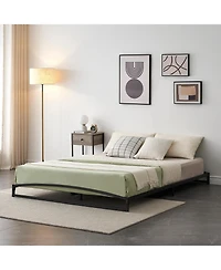 gaomon Simple Upholstered Panel Bed Frame, Modern Bed Base with Comfortable Headboard