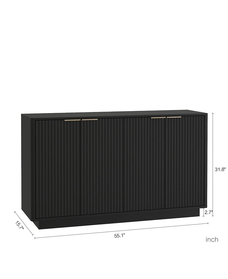 Streamdale Modern Buffet Cabinet with Storage, Fluted Sideboard, Credenza, Console Table