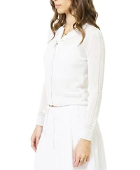 Central Park West Women's Serena Sheer Pointelle Cardigan