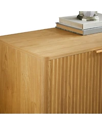 Streamdale Furniture Streamdale 59-inch Modern Wavy Sideboard, Curved Contour 4-Door Storage Cabinet