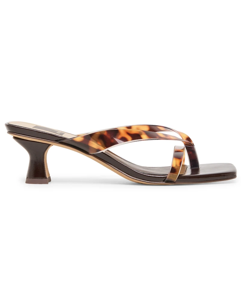 Dolce Vita Women's Brevel Vinyl Jelly Thong Low Block Heel Dress Sandals