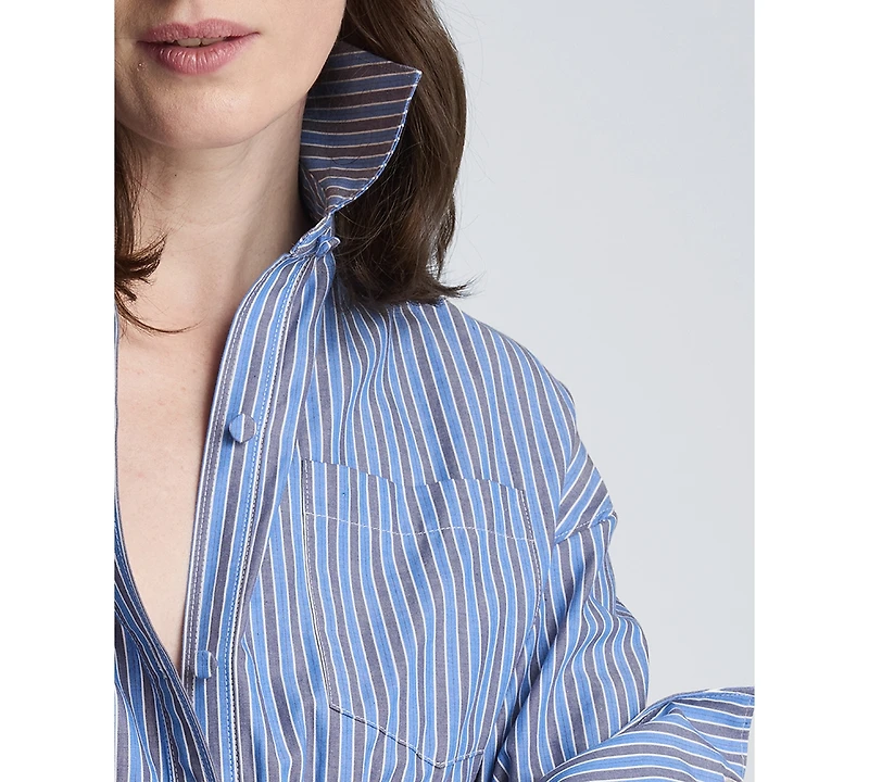 Kenneth Cole Women's Long-Sleeve Drop Shoulder Mini Shirt Dress