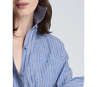 Kenneth Cole Women's Long-Sleeve Drop Shoulder Mini Shirt Dress