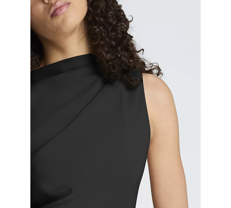 Kenneth Cole Women's Mock Neck Cascade Detail Mini Dress