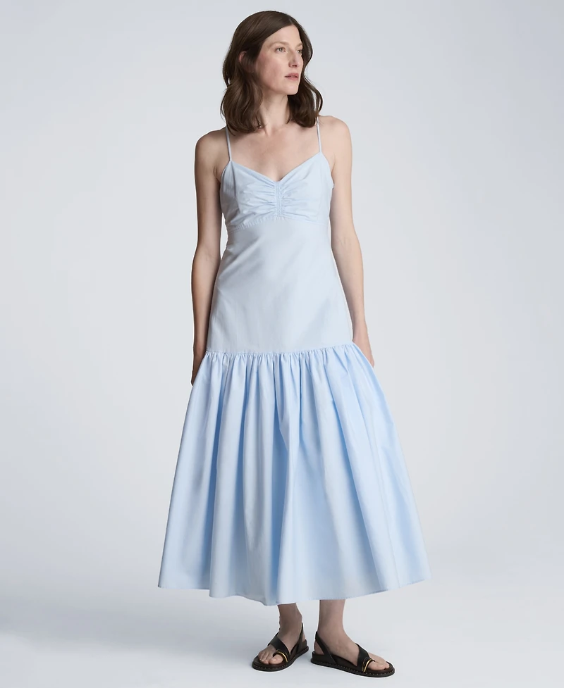 Kenneth Cole Women's Sweetheart Neck Bubble Flounce Midi Dress