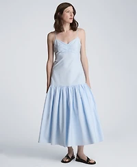 Kenneth Cole Women's Sweetheart Neck Bubble Flounce Midi Dress