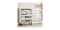 gaomon 4 Dresser for Bedroom, 41.5" Tall Dresser, Freestanding Vertical Drawer Cabinet with Storage